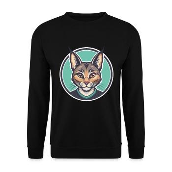 Ägäis Katze Rasse Karikatur Kawaii Tier Haustier - Unisex Pullover - Schwarz - Vorne - Alina (178cm) & Michal (187cm)