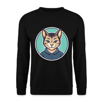 Asiatische Katzenrasse Karikatur Kawaii Tier Haustier - Unisex Pullover - Schwarz - Vorne - Alina (178cm) & Michal (187cm)