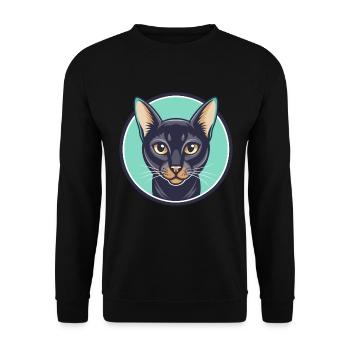 Bombay Chat Race Dessin Animé Kawaii Animal Pet - Sweat-shirt Unisexe - noir - Devant - Alina (178cm) & Michal (187cm)