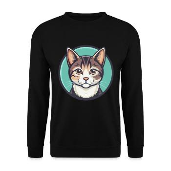 Domestic Cat Breed Cartoon Kawaii Animal Pet - Unisex Sweatshirt - black - Front - Alina (178cm) & Michal (187cm)