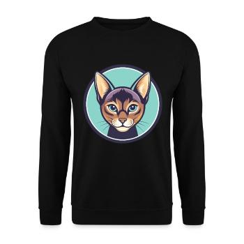Havana Brown Chat Race Dessin Animé Kawaii Animal Pet - Sweat-shirt Unisexe - noir - Devant - Alina (178cm) & Michal (187cm)