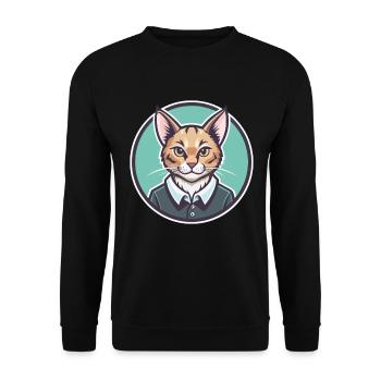 Australische Nebelkatzenrasse Cartoon Kawaii Tier - Unisex Pullover - Schwarz - Vorne - Alina (178cm) & Michal (187cm)
