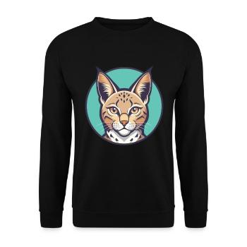 Chat pailleté de Californie Race Dessin animé Kawaii Pet - Sweat-shirt Unisexe - noir - Devant - Alina (178cm) & Michal (187cm)