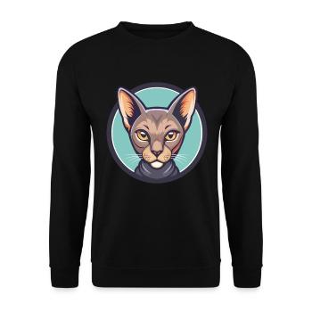 Korat Chat Race Dessin Animé Kawaii Animal Pet - Sweat-shirt Unisexe - noir - Devant - Alina (178cm) & Michal (187cm)