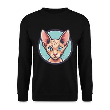 Red Devon Rex Cat Breed Cartoon Kawaii Animal Pet - Unisex Sweatshirt - black - Front - Alina (178cm) & Michal (187cm)