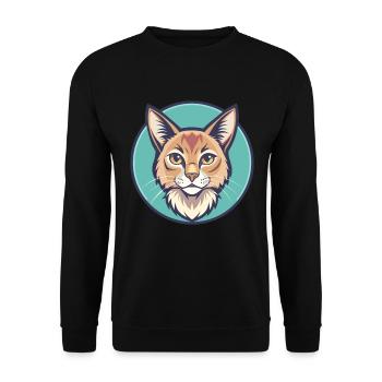 Chat Somali Race Dessin animé Kawaii Animal Pet - Sweat-shirt Unisexe - noir - Devant - Alina (178cm) & Michal (187cm)