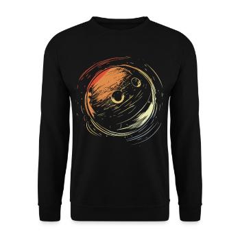 Bowling Zeichnung Vintage Stil - Unisex Pullover - Schwarz - Vorne - Alina (178cm) & Michal (187cm)
