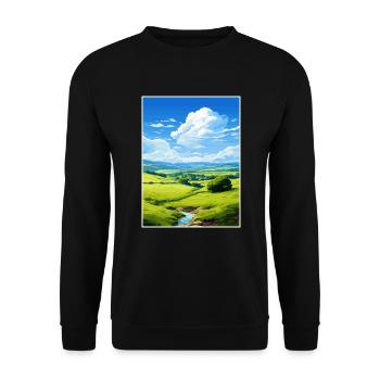 Nidderdale Aonb Affiche de voyage Souvenir Peinture WPA - Sweat-shirt Unisexe - noir - Devant - Alina (178cm) & Michal (187cm)