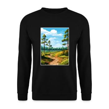 Cannock Chase Aonb Affiche de voyage Souvenir Peinture WP - Sweat-shirt Unisexe - noir - Devant - Alina (178cm) & Michal (187cm)