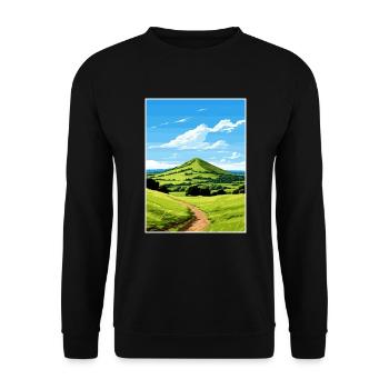 Malvern Hills Aonb Affiche de voyage Souvenir Peinture WP - Sweat-shirt Unisexe - noir - Devant - Alina (178cm) & Michal (187cm)