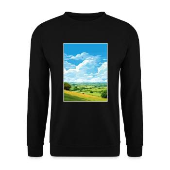 Mendip Hills Aonb Travel Poster Souvenir Paint WPA - Unisex Sweatshirt - black - Front - Alina (178cm) & Michal (187cm)