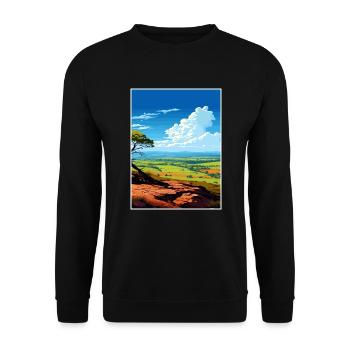 Quantock Hills Aonb Vintage Travel Poster Souvenir - Unisex Sweatshirt - black - Front - Alina (178cm) & Michal (187cm)