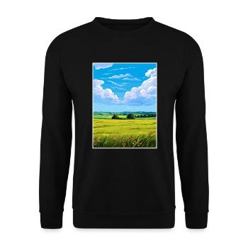 Howardian Hills Aonb Travel Poster Souvenir WPA - Unisex Sweatshirt - black - Front - Alina (178cm) & Michal (187cm)