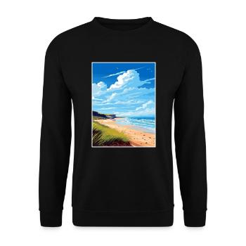 Gower Halbinsel Aonb Reise Poster Souvenir WPA - Unisex Pullover - Schwarz - Vorne - Alina (178cm) & Michal (187cm)