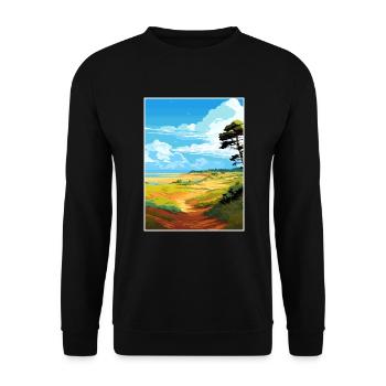 Suffolk Coast Heaths Travel Poster Souvenir WPA - Unisex Sweatshirt - black - Front - Alina (178cm) & Michal (187cm)