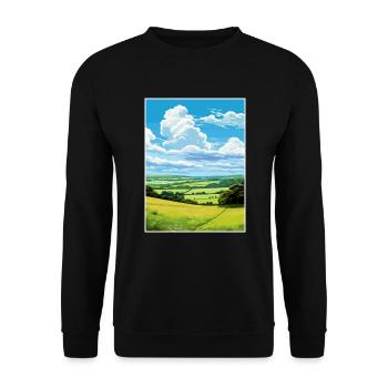 Cranborne Chase Aonb Affiche de voyage Souvenir WPA - Sweat-shirt Unisexe - noir - Devant - Alina (178cm) & Michal (187cm)