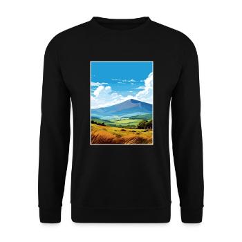 Mourne Mountains Aonb Travel Poster Souvenir WPA - Unisex Sweatshirt - black - Front - Alina (178cm) & Michal (187cm)