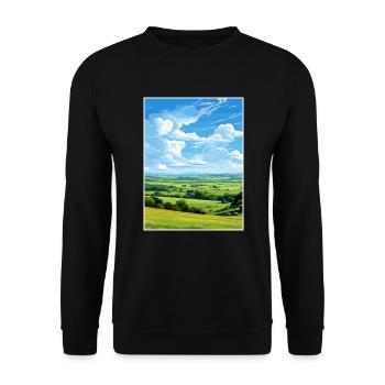 Cranborne Chase Aonb Affiche de voyage Souvenir WPA - Sweat-shirt Unisexe - noir - Devant - Alina (178cm) & Michal (187cm)