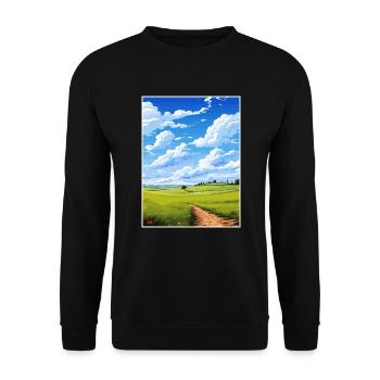 Howardian Hills Aonb Travel Poster Souvenir WPA - Unisex Sweatshirt - black - Front - Alina (178cm) & Michal (187cm)