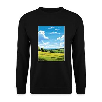 Blackdown Hills Aonb Travel Poster Souvenir WPA - Unisex Sweatshirt - black - Front - Alina (178cm) & Michal (187cm)