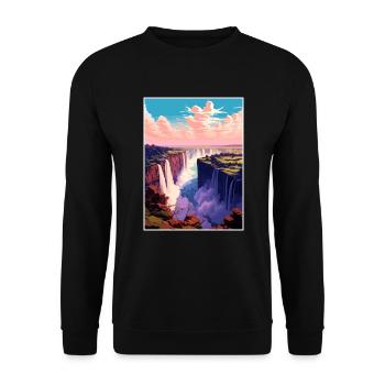 Tanzania Travel Poster Souvenir Postcard Painting - Unisex Sweatshirt - black - Front - Alina (178cm) & Michal (187cm)