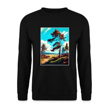 Cannock Chase Affiche de voyage Peinture Souvenir WPA - Sweat-shirt Unisexe - noir - Devant - Alina (178cm) & Michal (187cm)