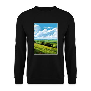 Blackdown Hills Aonb Travel Poster Souvenir WPA - Unisex Sweatshirt - black - Front - Alina (178cm) & Michal (187cm)