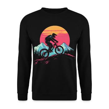 90s Mountain Bike Lovers - Unisex Sweatshirt - black - Front - Alina (178cm) & Michal (187cm)