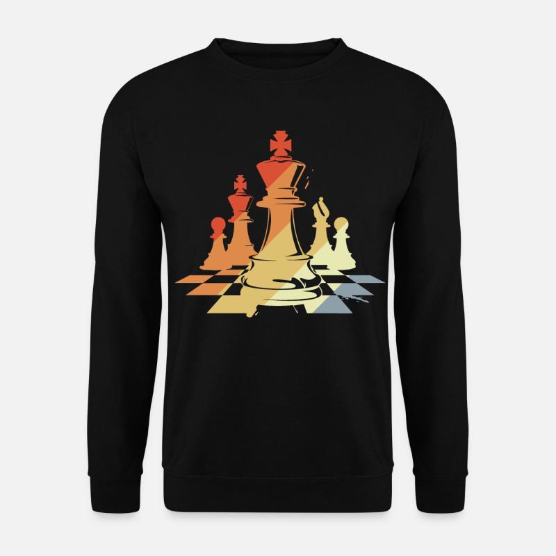 Chess Pieces Sketch Retro - Unisex Sweatshirt - black