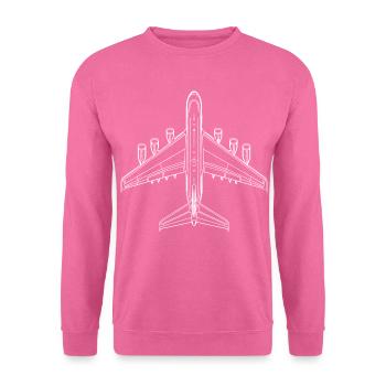 Dessin d’avion - Sweat-shirt Unisexe - rose - Devant