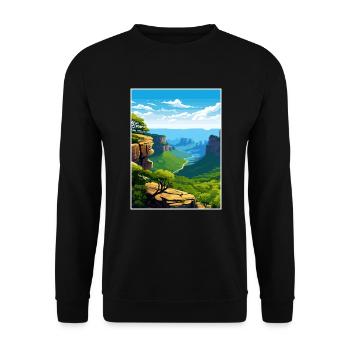 Südafrika Reise Poster Souvenir Postkarte Farbe - Unisex Pullover - Schwarz - Vorne - Alina (178cm) & Michal (187cm)