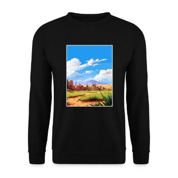 Taroudant Morocco Travel Poster Souvenir Paint WPA - Unisex Sweatshirt - black - Front - Alina (178cm) & Michal (187cm)