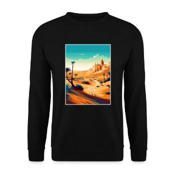 Sahara Wüste Afrika Reise Poster Souvenir WPA - Unisex Pullover - Schwarz - Vorne - Alina (178cm) & Michal (187cm)