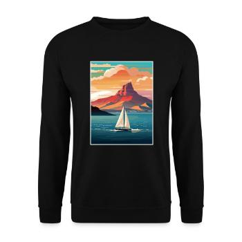 Cape Town Afrique du Sud Affiche de voyage Souvenir WPA - Sweat-shirt Unisexe - noir - Devant - Alina (178cm) & Michal (187cm)