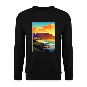 Cape Town Afrique du Sud Affiche de voyage Souvenir WPA - Sweat-shirt Unisexe - noir - Devant - Alina (178cm) & Michal (187cm)