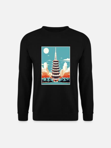 Japan Tokyo Travel Poster Souvenir Postcard Paint - Unisex Sweatshirt - black