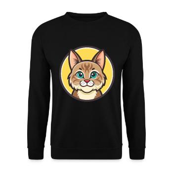 Bobtail américain Chat Race Dessin animé Kawaii Animal - Sweat-shirt Unisexe - noir - Devant - Alina (178cm) & Michal (187cm)