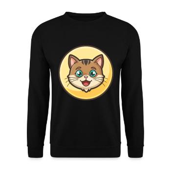 Chypre Chat Race Dessin Animé Kawaii Animal Pet - Sweat-shirt Unisexe - noir - Devant - Alina (178cm) & Michal (187cm)