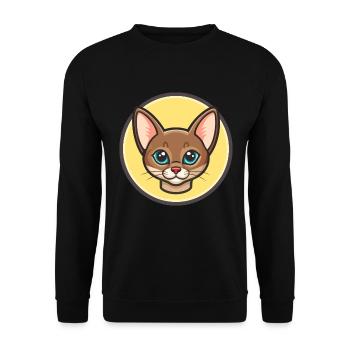 Havane Chat Brun Race Dessin Animé Kawaii Animal Pet - Sweat-shirt Unisexe - noir - Devant - Alina (178cm) & Michal (187cm)