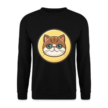 Exotische Kurzhaarkatze Rasse Cartoon Kawaii Tier - Unisex Pullover - Schwarz - Vorne - Alina (178cm) & Michal (187cm)
