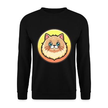 Persische Katze Rasse Karikatur Kawaii Tier Haustier - Unisex Pullover - Schwarz - Vorne - Alina (178cm) & Michal (187cm)