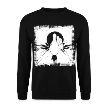 Bowling Pins - Unisex Pullover - Schwarz - Vorne - Alina (178cm) & Michal (187cm)