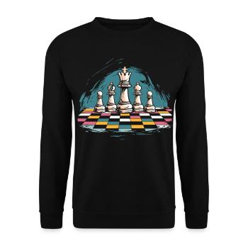 Chess Graphics - Unisex Sweatshirt - black - Front - Alina (178cm) & Michal (187cm)