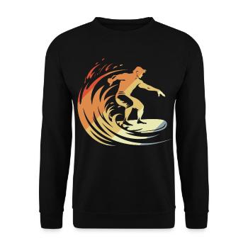 Retro Surfer - Unisex Sweatshirt - black - Front - Alina (178cm) & Michal (187cm)