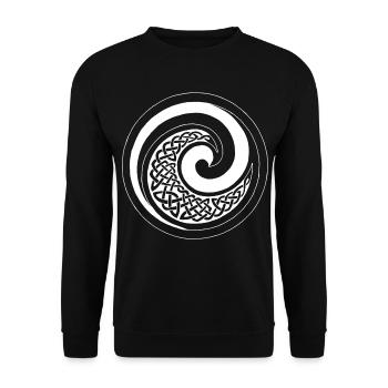 White Ocean Wave - Unisex Sweatshirt - black - Front - Alina (178cm) & Michal (187cm)
