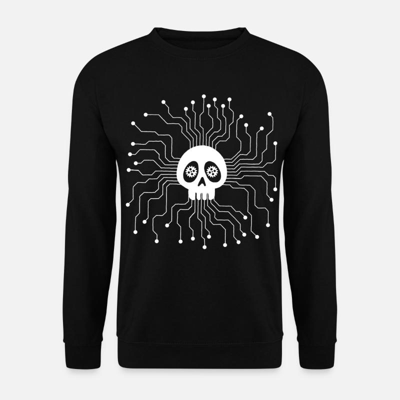 Crâne microprocesseur blanc - Sweat-shirt Unisexe - noir
