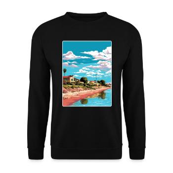 Rawson Argentinien Reiseposter Souvenir Farbe WPA - Unisex Pullover - Schwarz - Vorne - Alina (178cm) & Michal (187cm)