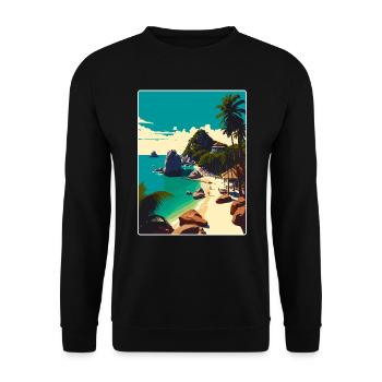 Ko Tao Thailand Thai Reise Poster Souvenir WPA - Unisex Pullover - Schwarz - Vorne - Alina (178cm) & Michal (187cm)