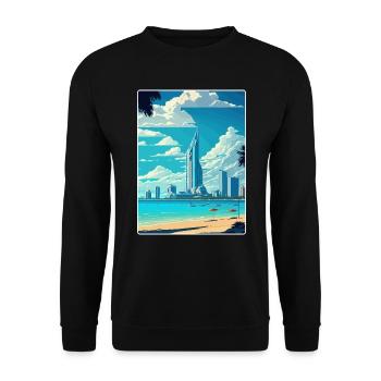 Pattaya Thailand Thai Reise Poster Souvenir WPA - Unisex Pullover - Schwarz - Vorne - Alina (178cm) & Michal (187cm)