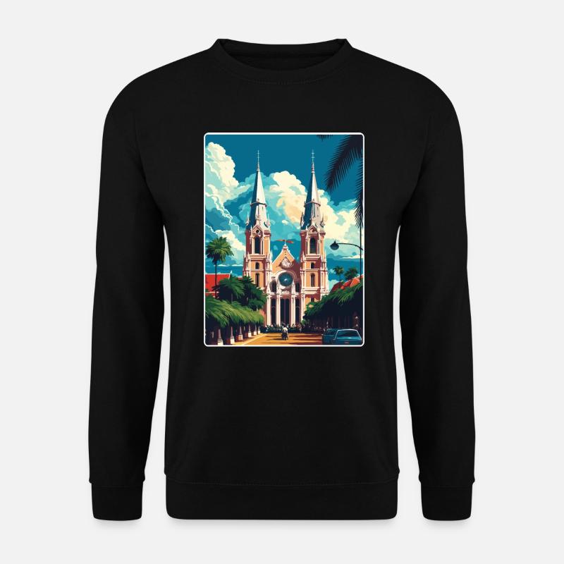 Ho Chi Minh Vietnam Vintage Reise Poster Souvenir - Unisex Pullover - Schwarz
